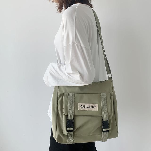 Japanese Simple Messenger Bag Korean Bag Student Nylon Waterproof Canvas Bag Crossbody Bags For Women Satchels