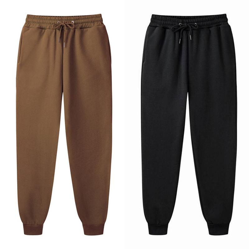 Herrebukser Sportsbukser Fitness Solid Børstet Casual Bukser