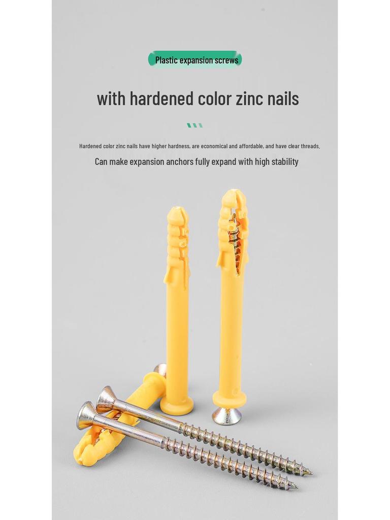 Little Yellow Croaker M6 Expansion Screw & Tube Set with Self-Tapping Screws, Wall Nails, Rubber Plugs, and Clips (6, 8, 10mm)