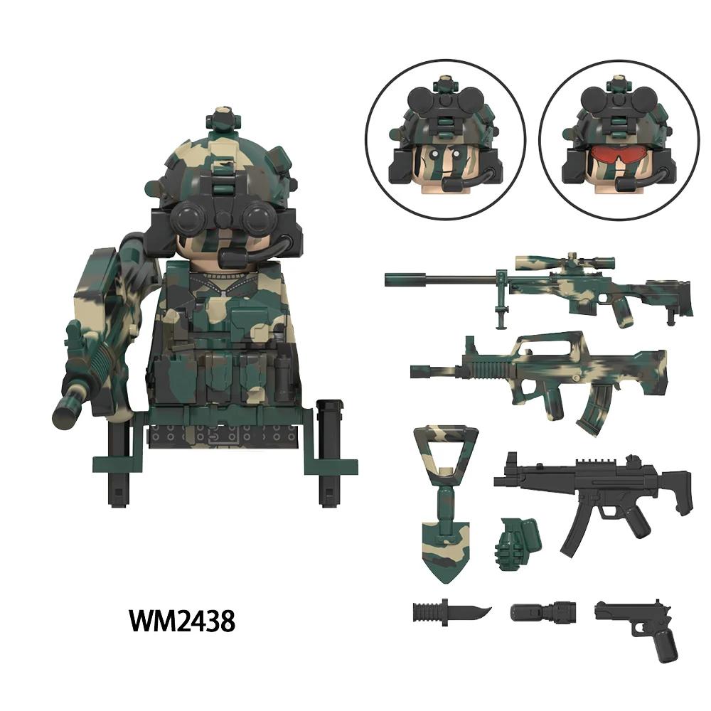MOC Militärsoldaten Mini Anime Action-Figuren Waffen Roboter Mecha Bausteine Ziegel DIY Spielzeug für Kinder Geschenk