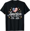 Pretty Flag Heart 1776 2026 July 4th 250th Birthday T-Shirt