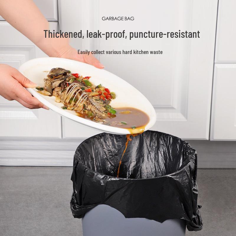 50 Thickened Black Vest-Style Disposable Garbage Bags for Home Use