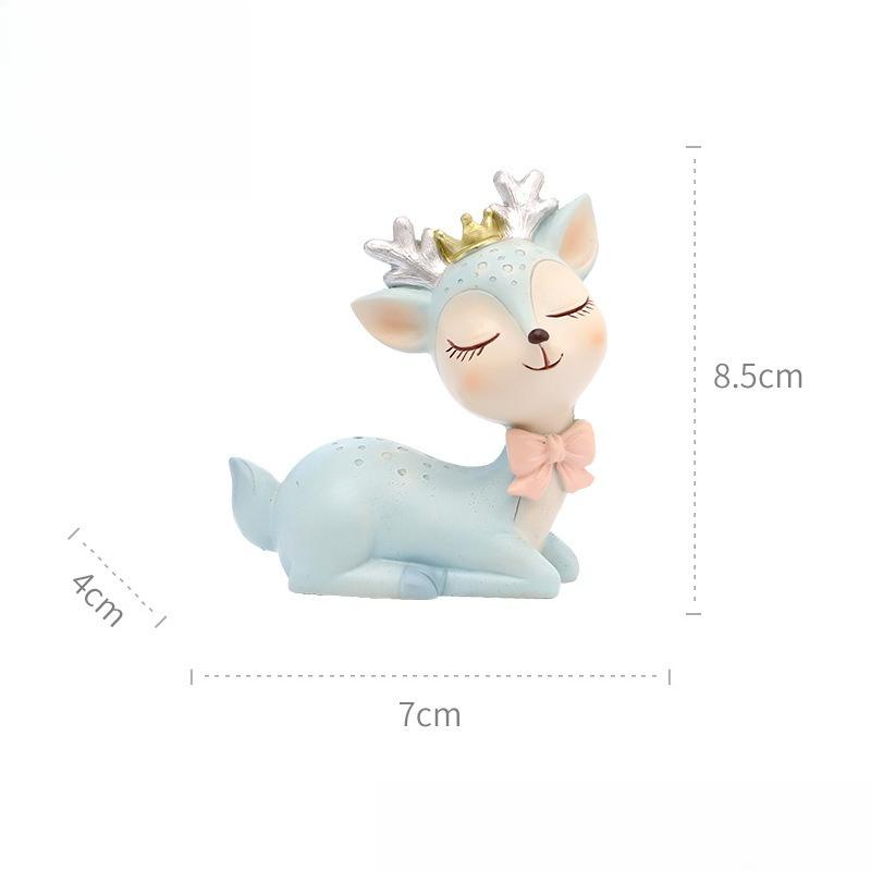 

Collectibles Sculpture Cute Luxury Couple Deer Car Decoration Cartoon Deer Ornament Popular Creative Animal Resin Crafts синій