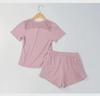 Women's Breathable Summer Yoga and Running Set: Loose Fit, Quick-Drying Shorts with Short Sleeves.