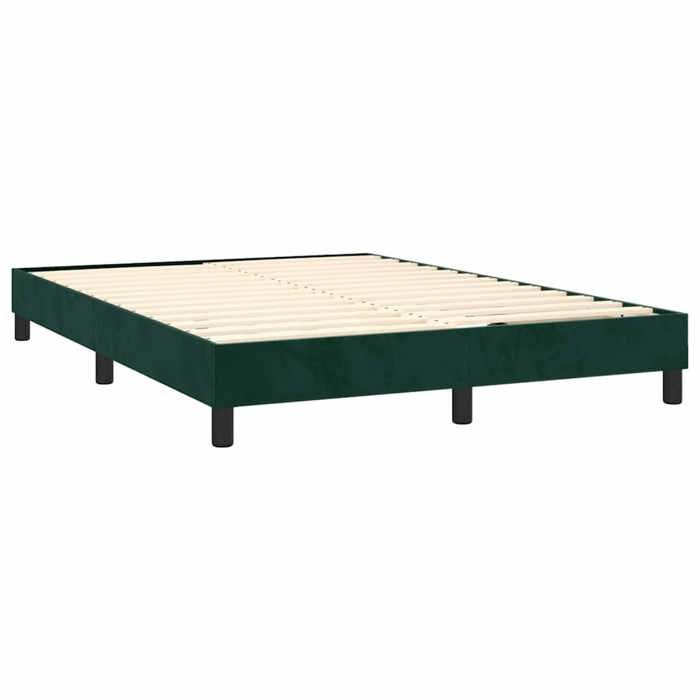 Maison Exclusive - Sommier à lattes de lit et matelas Vert foncé 140x190cm Velours