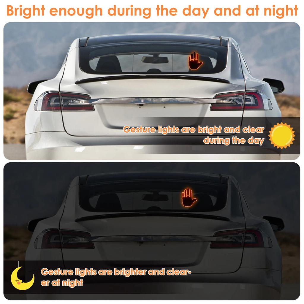 General Car LED Finger Light with Remote Control No Battery Fun Car Sign Hand to Express Emotions Easy to Install for Car Light