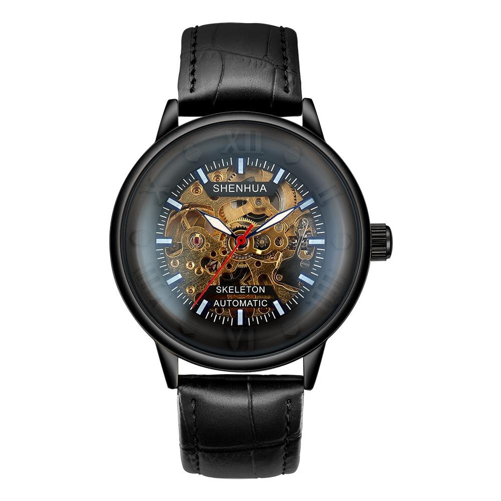 Men's Watches Luxury Brand Wind Hand Mechanical Skeleton Mens Watches Stainless Steel Band Bracelet Mesh Bracelet 2025