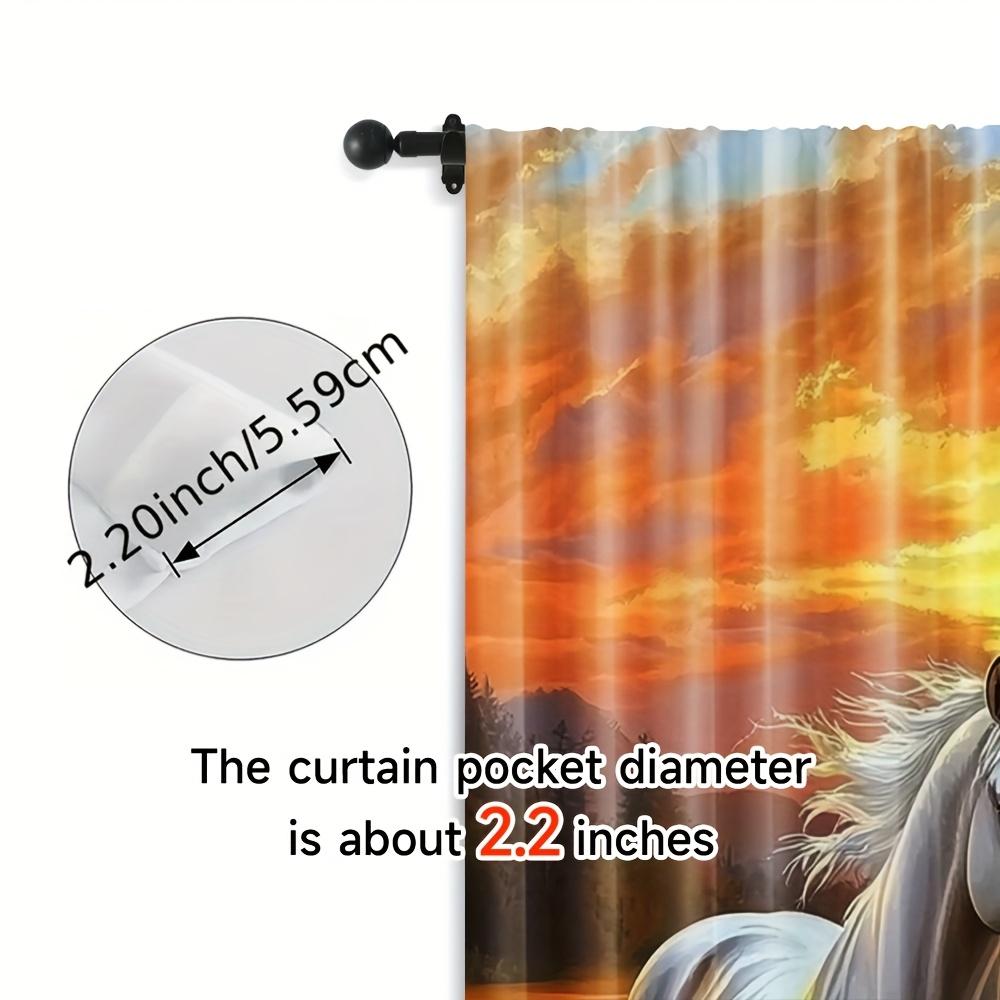Nautical Animal Curtain Romantic Day Falling Horse Printing Design Set Of 2 Made Polyester Washable