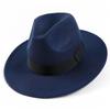 Autumn and winter woolen hat Shanghai beach retro black woolen hat gentleman's hat top hat British jazz hat