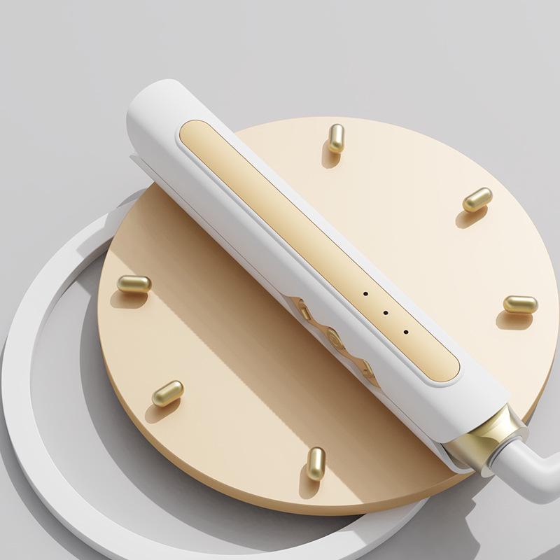 

MINI-утюжок для волос двойного назначения: Curl & Straighten — компактный для использования в общежитии белый