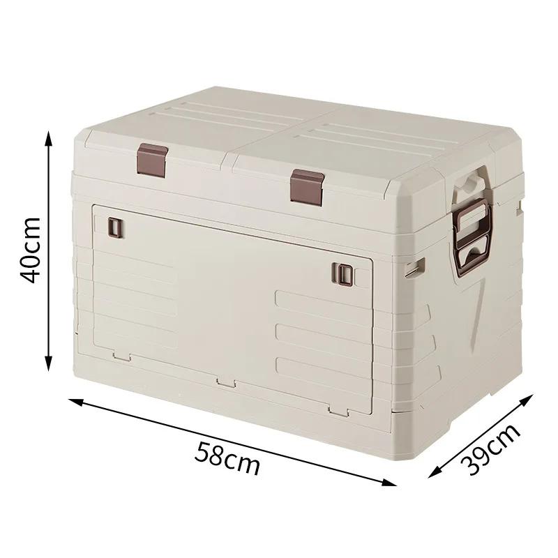 Double-Layered Picnic Storage Box, Folding Design for Outdoor Use with Multi-Functional Organizer