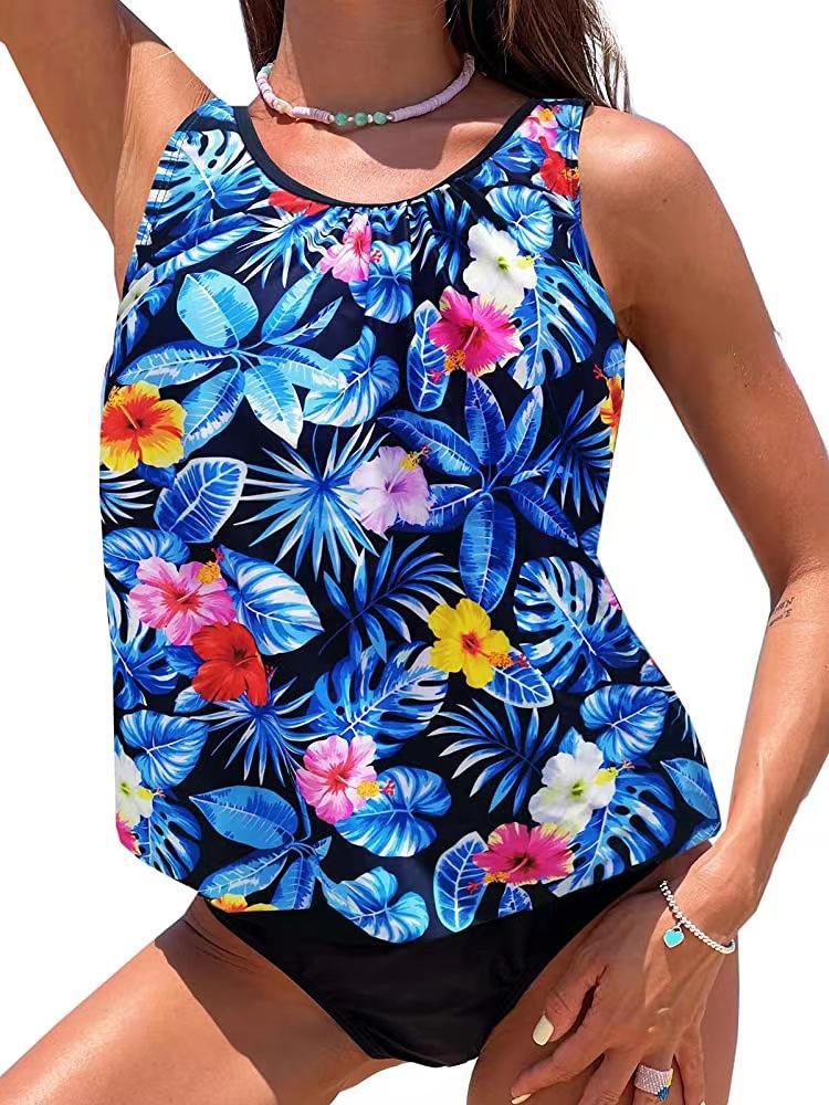 2023 Stylish High-End Off-Shoulder Tankini: Sexy, Backless, Solid Color Swimwear