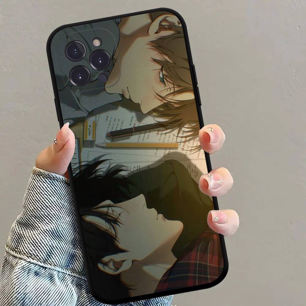 Korean Comics Lost In The Cloud Black Silicone Matte Phone Case For iphone 17 Air 16 15 14 13 12 11 Pro Max Plus Back Cover TPU