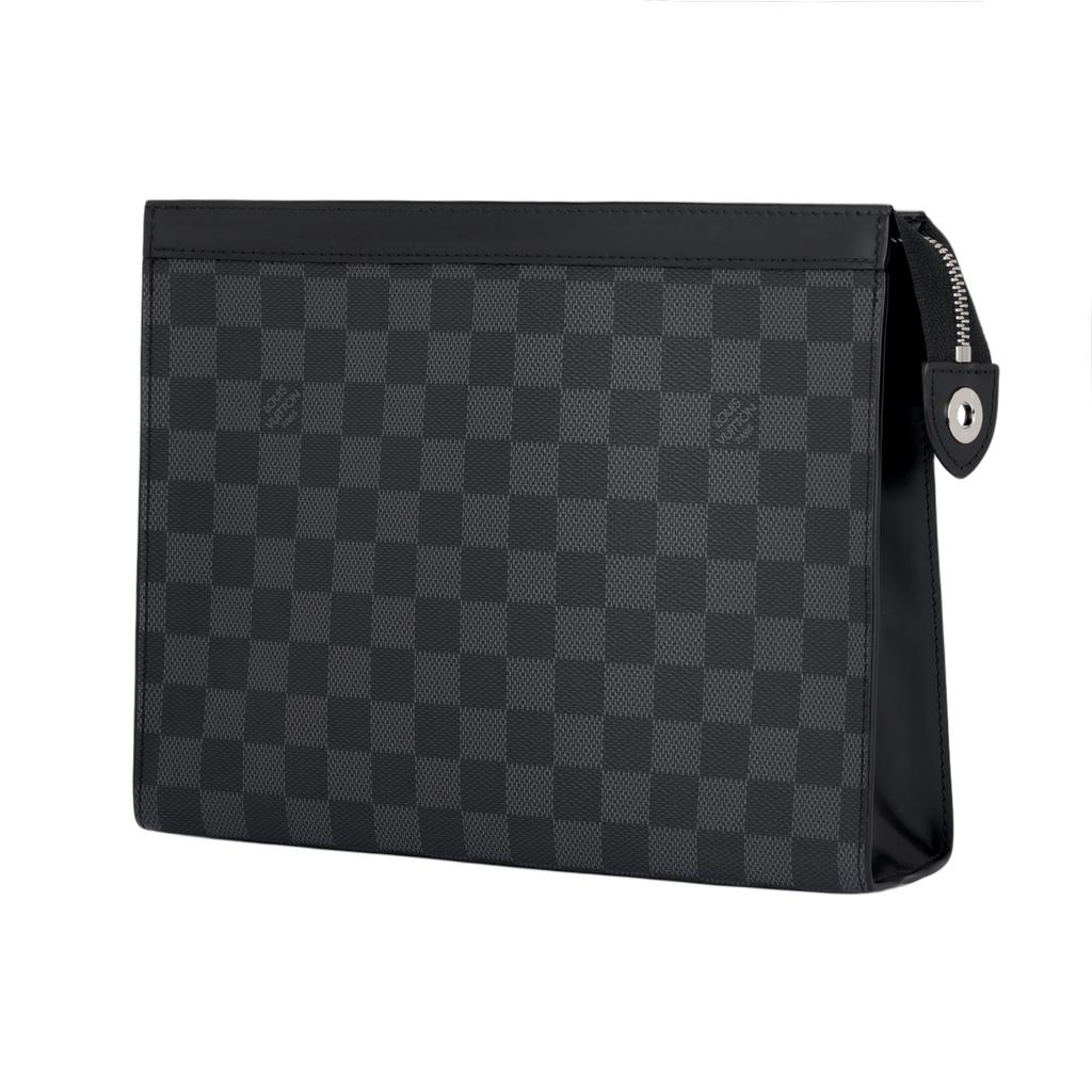 Louis Vuitton Pochette Voyage MM Schwarz Damier Graphite Canvas Herren Taschen N41696