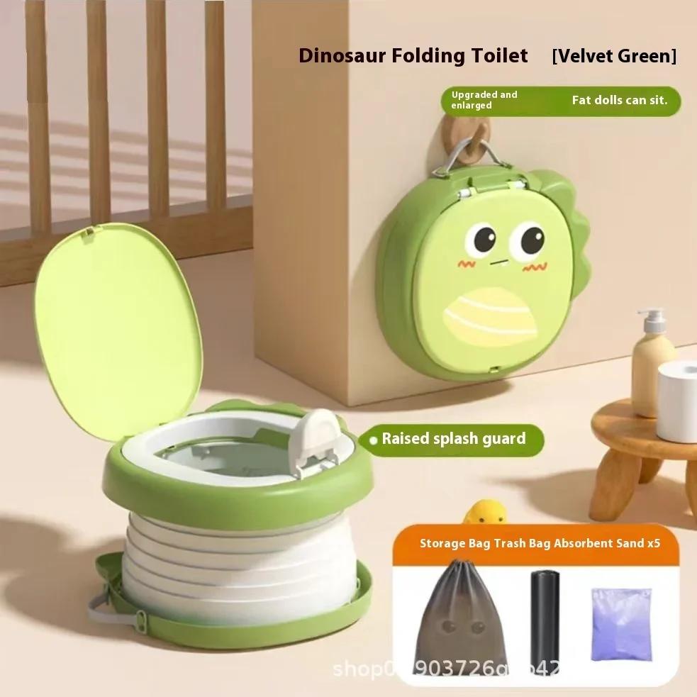 

Foldable small toilet for children outdoor portable diaper basin suitable for travel car toilets forboth male and female infants зелёный