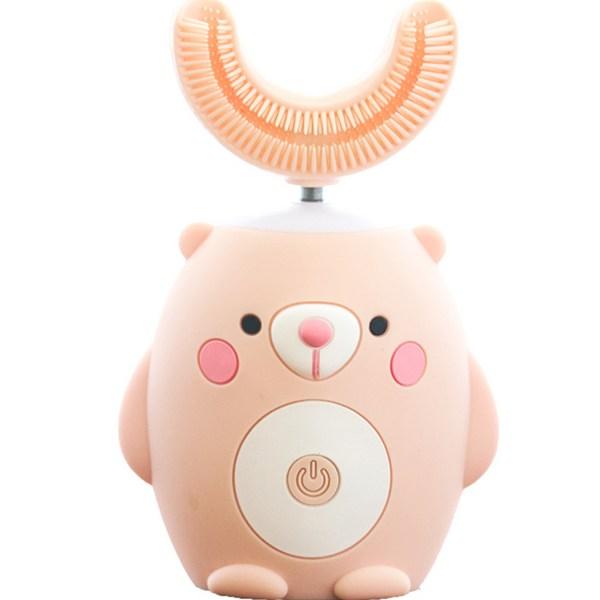 

Детская электрическая зубная щетка Hellotis U-Kids U-type Bear, розовая, HT-U-ET-PINK