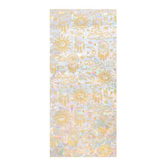 Window Privacy Film Stained Window Sticker Rainbow Glass Pattern Decorative Static Cling Sun A