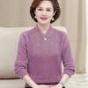 Mother's Clothing Autumn and Winter Mink Plush Sweater Middle-aged Women's Warm Top Middle-aged and Old Women's Bottom Shirt