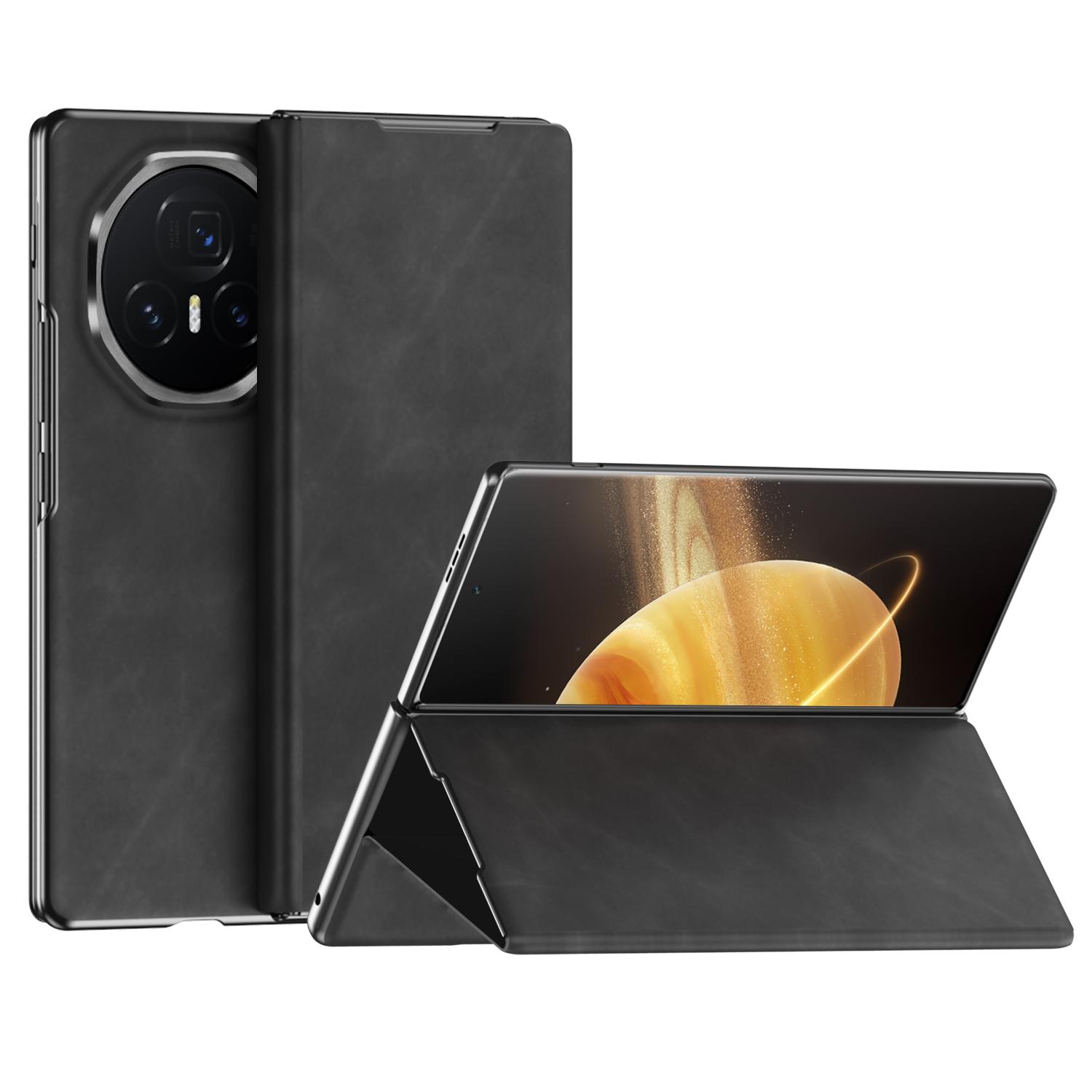 

Чехол-подставка из ПУ кожи для Honor Magic V3 5G - Черный A