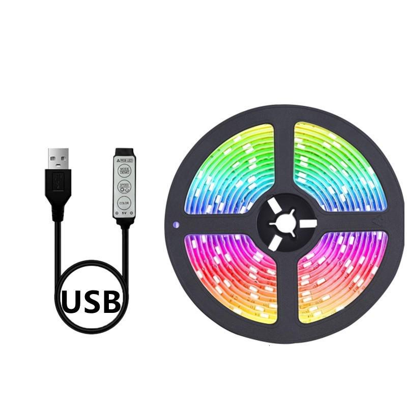 5050 RGB LED Strip Light, 5V USB, Self-Adhesive, Waterproof, TV Backdrop Mood Lighting