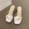 New crystal shoes thick high heels women's sandals summer fashion outside fairy sexy crystal cool slippers women's shoes