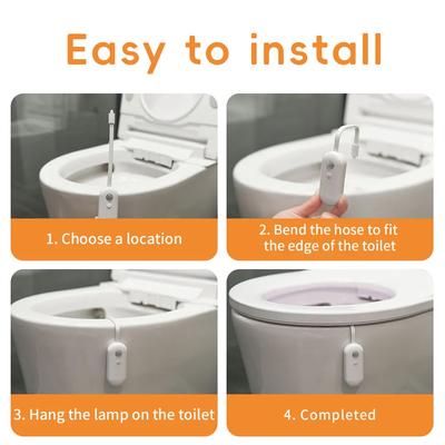 Wiederaufladbares Toiletten-Nachtlicht mit Bewegungssensor, LED, 9 Farbwechsel, für Badezimmer-Dekoration, lustiges Gadget für Kinder