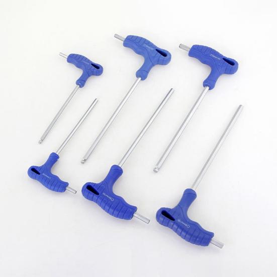 Small Space Operation Tool T-Handle Hex Wrench, Professional Ergonomic Grip Metric Extended Shaft Industrial Equipment Maintenance Wrench for