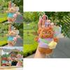 Bear Flower Backpack Plush Keychain With Cute Doll For Kids Gift