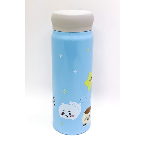 OSK Chiikawa Direct Stainless Steel Water Bottle, 480ml, Lightweight, Insulated, Character Design, SBR-480B, Blue