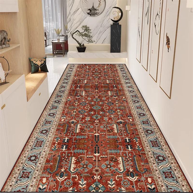 Retro Persian Corridor Long Carpet Geometric Decoration Home Hallway Runner Rugs Apartment Stair Aisle Custom Non-slip Floor Mat