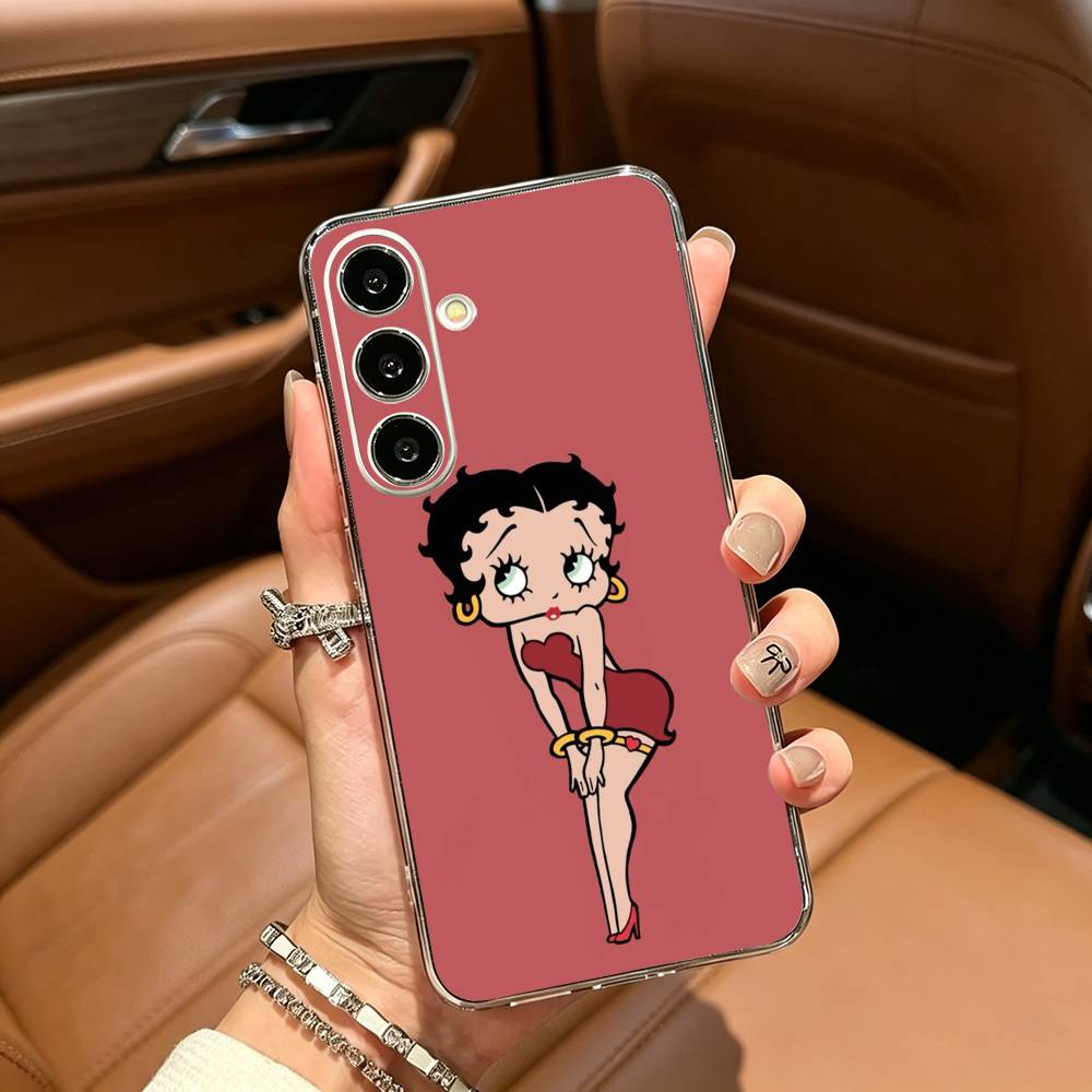 B-Betty Cute B-Boop Phone Case For Samsung Galaxy A71,A70,A52,A51,A40,A30 Transparent Cover Samsung a12