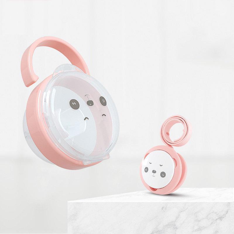 

Зажим для соски с изображением панды и прозрачный контейнер для хранения, 2 стиля розовый