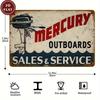 Vintage Outboard Metal Sign Waterproof  Dustproof Retro Wall Art for Home Garage or Boat Perfect Parties Holiday Decor