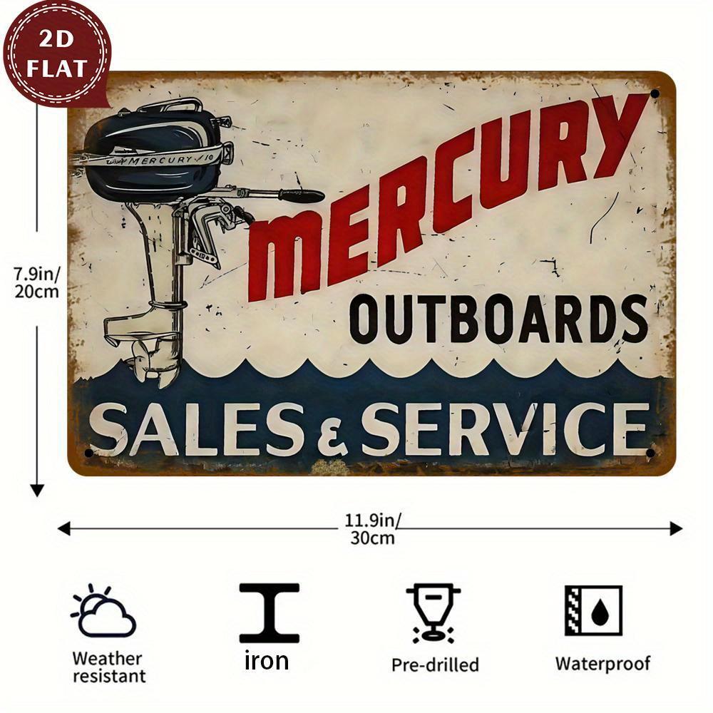 

Vintage Outboard Metal Sign Waterproof Dustproof Retro Wall Art for Home Garage or Boat Perfect Parties Holiday Decor 20x30cm（7.8x11.8inch）