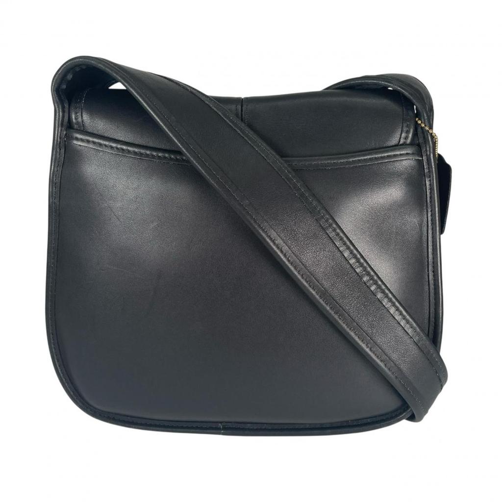 COACH Graboutin leather Old coach Shoulder Bag leather black Women UTD 9034 Used