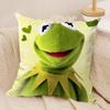 Funny K-Kermit The Frog Cushion Cover Soft Plush Fabric Double-Sided Printed Sofa Cushion Cover For All Seasons Home Decor Gift