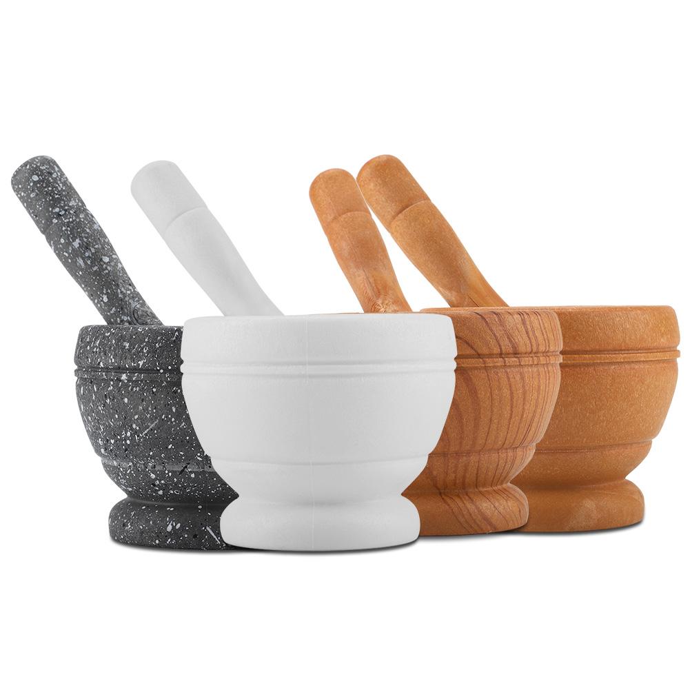 1PC Manual Plastic Mortar Pestle Set Garlic Grinder for Spices Herbs Mortar Pestle Nuts Non Slip Grinding Bowl Kitchen Tool