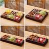 RuHan Gold-Rimmed Glass Fruit Plate Set with Paulownia Wood Tray