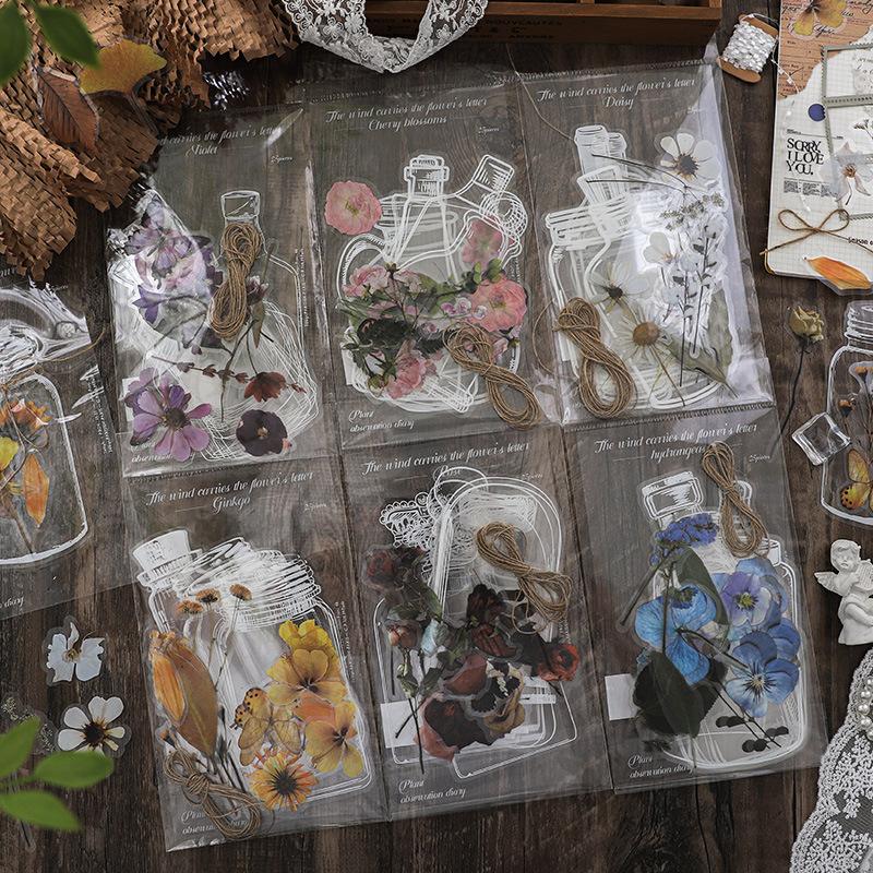 25-Sheet Vintage Plant & Flower Glass Bottle Stickers, Retro Floral Patterns & Self-Adhesive, for DIY Crafts