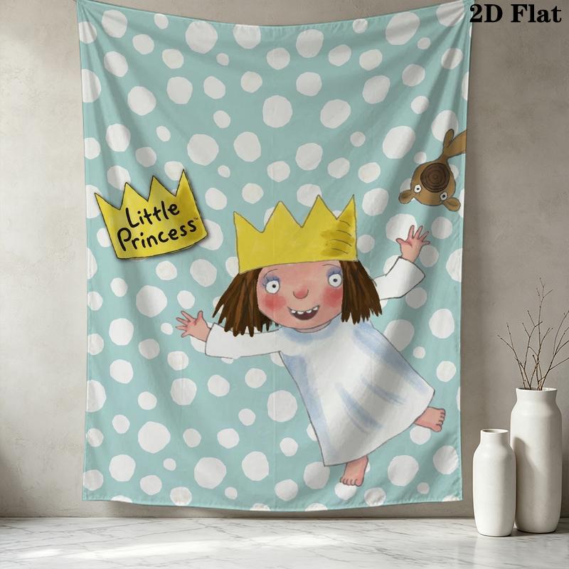 Kleine Prinzessin Pattern Wall Tapestry Aesthetic Wall Hanging Printed Fabric Blanket Decorative Tapestries for Bedroom Living Room Home Decor