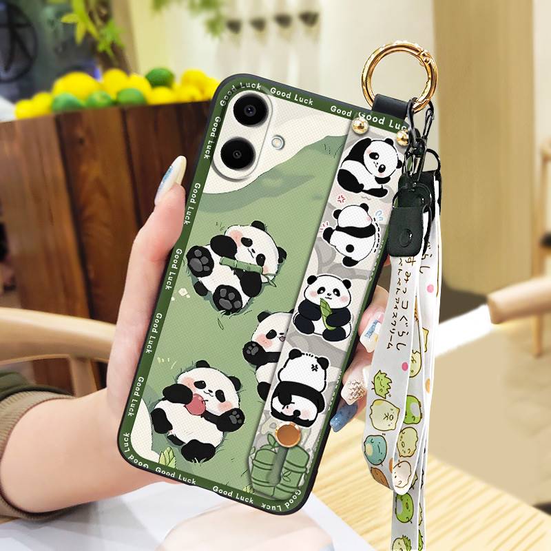 

Силиконовая задняя крышка Чехол для телефона для Samsung Galaxy A07 Грязеотталкивающий Прочный Модный дизайн Ударопрочный Ремешок Панда Samsung Galaxy A07