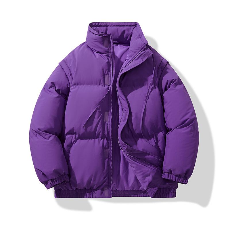 Sleeve Removal Stand-up Collar Cotton Jacket Men's Winter Loose Down Cotton Jacket Stand-up Collar Warm Bread Clothing