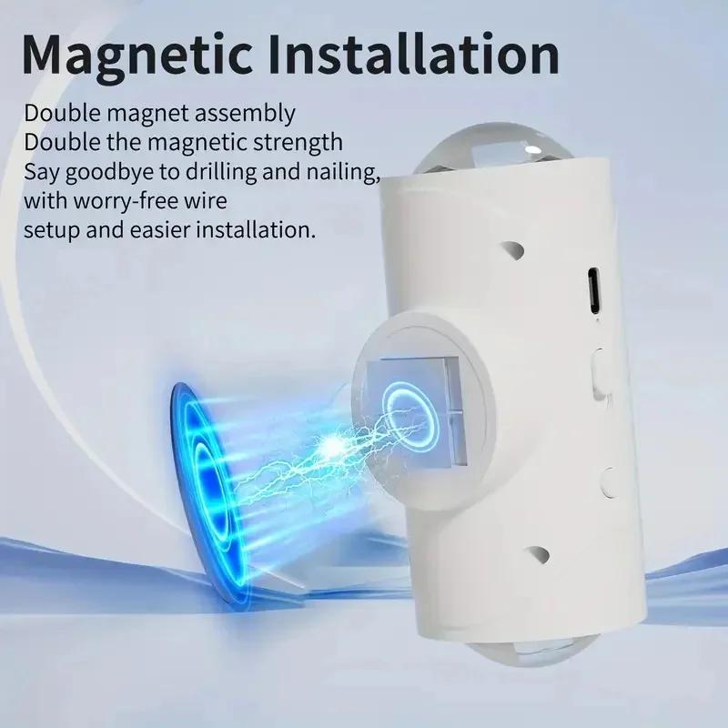 4 Pezzi Luce Notturna LED Intelligente con Sensore di Movimento Ricaricabile USB Lampada Ambientale Gradiente RGB per Camera da Letto Scrivania Armadio Decorazione Lampada da Parete