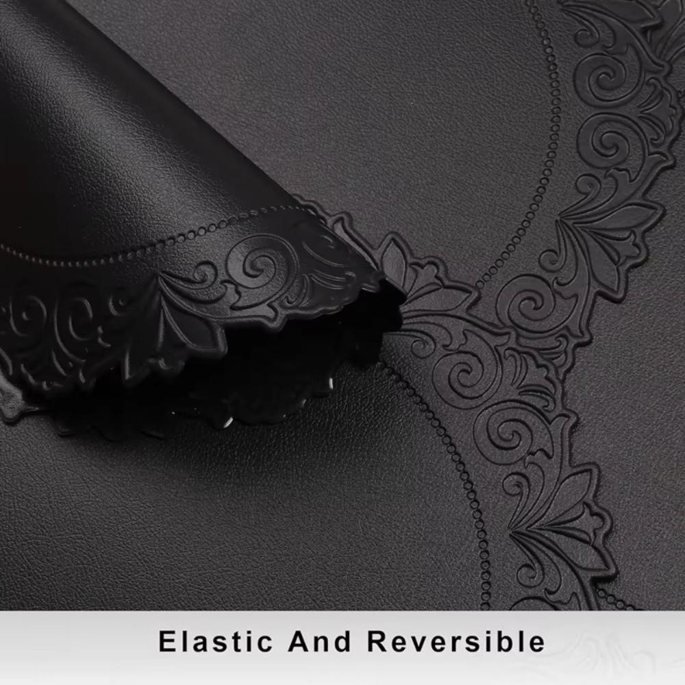 Anti-Slip Table Placemats Round Shape Faux Leather Placemats Embossed Placemats Dining Table