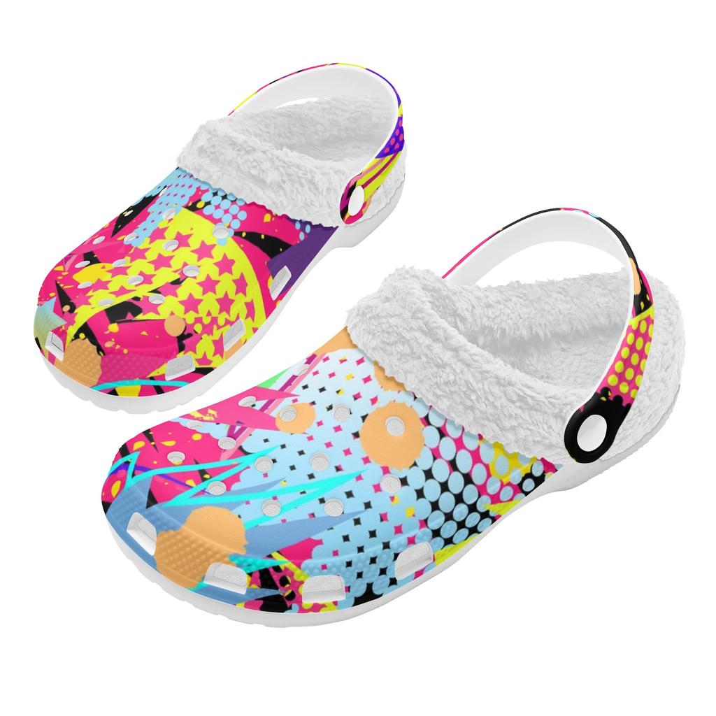 1 Paar Unisex Warm Gevoerde EVA Witte Klompen Lichtgewicht Instappers Zachte Pluche Binnenkant Antislip Zool Perfect Voor Dagelijks Gebruik in de Winter