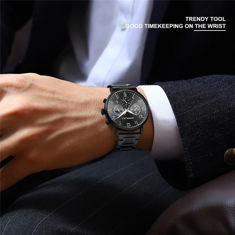 CRRJU-2276 Men's Watch Casual Personality Watch Men's Watch Student Watch Simple Steel Band Calendar