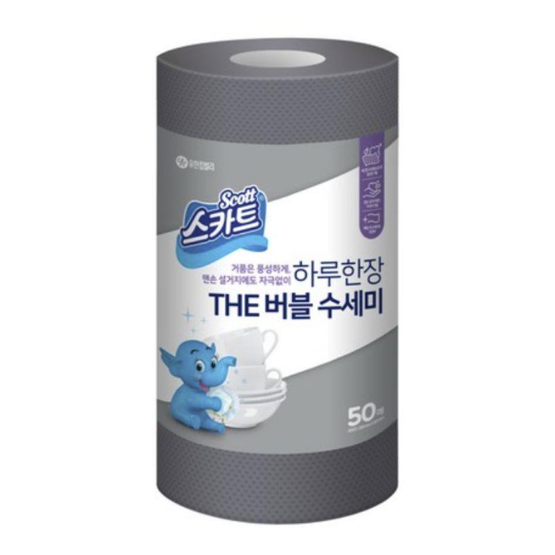 Scott Daily One Sheet THE Bubble Scrubber 1 Pack (3 Colors) 01 Gray (50pcs) ×1