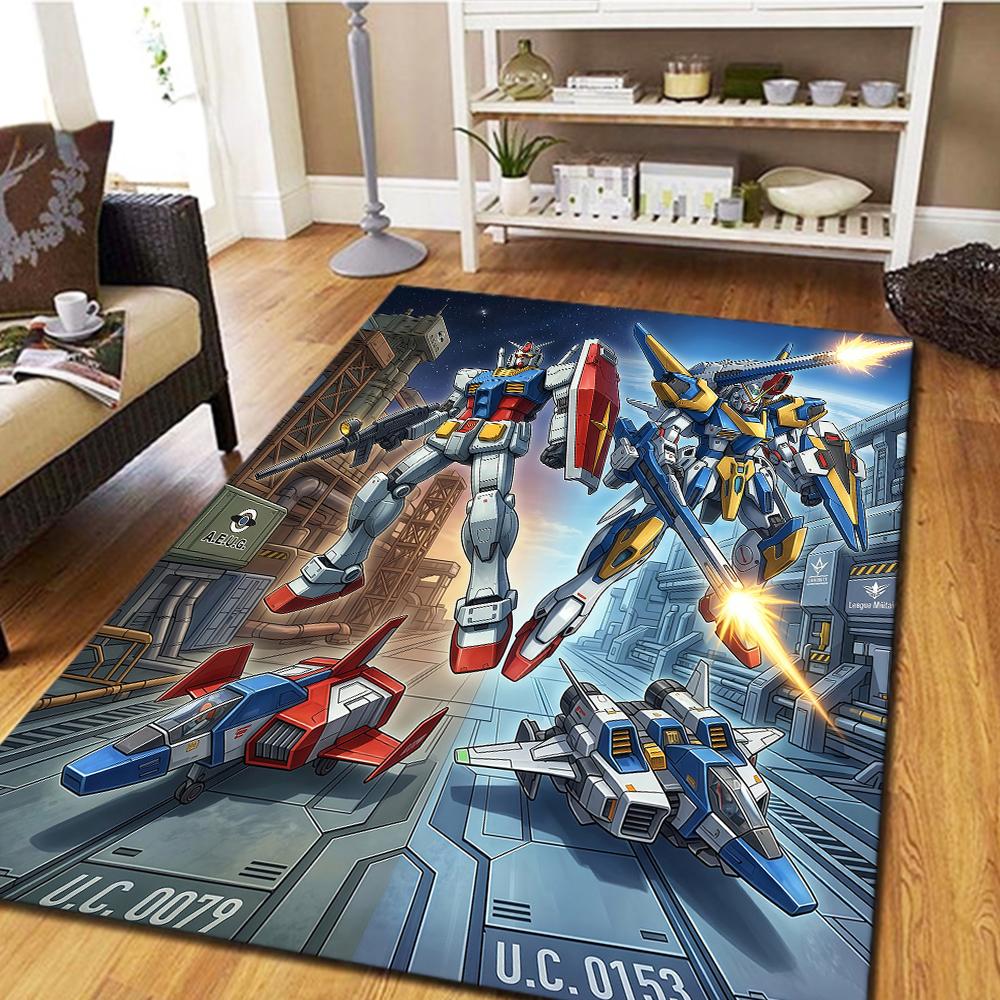 Mobile Suit Gundam Digital Print Carpet, Living Room Floor Mat, Bedroom Decorative Rug, Cool Movie Play Mat -HYQ30