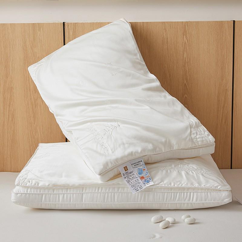 Premium Mulberry Silk Filled Pillow With Tencel Cover Soft Supportive Hypoallergenic Bed Side Back Sleepers