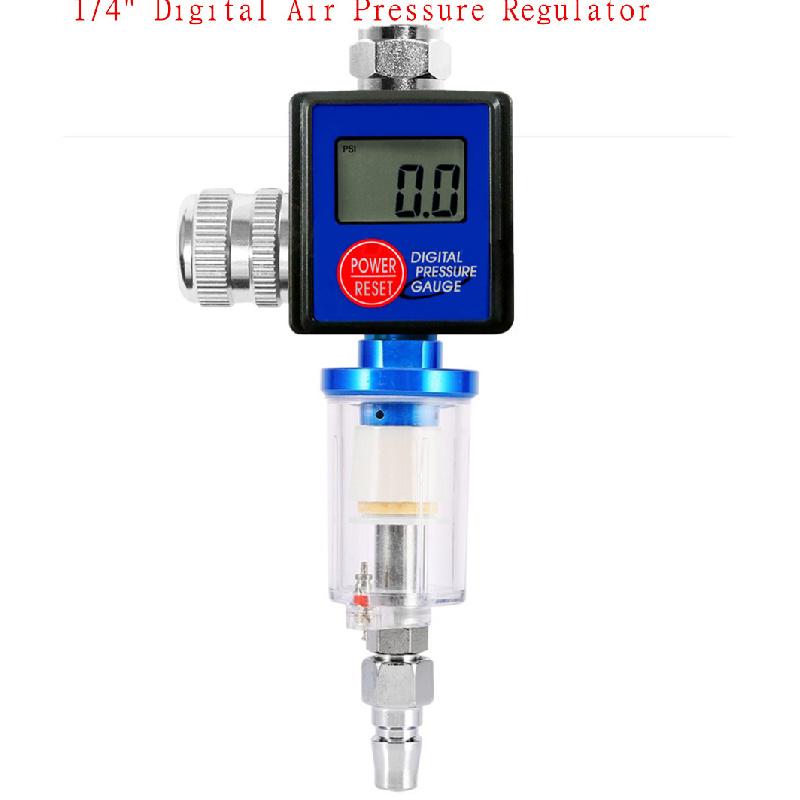 Digitale Spritzpistole mit Luftdruckregler, Wasserabscheider und 1/4"-Filter
